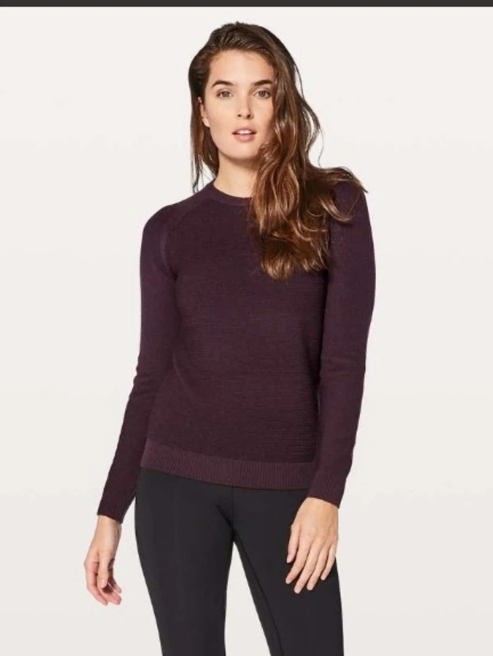 Lululemon Black Cherry Simply Wool Sweater 4? FLAW